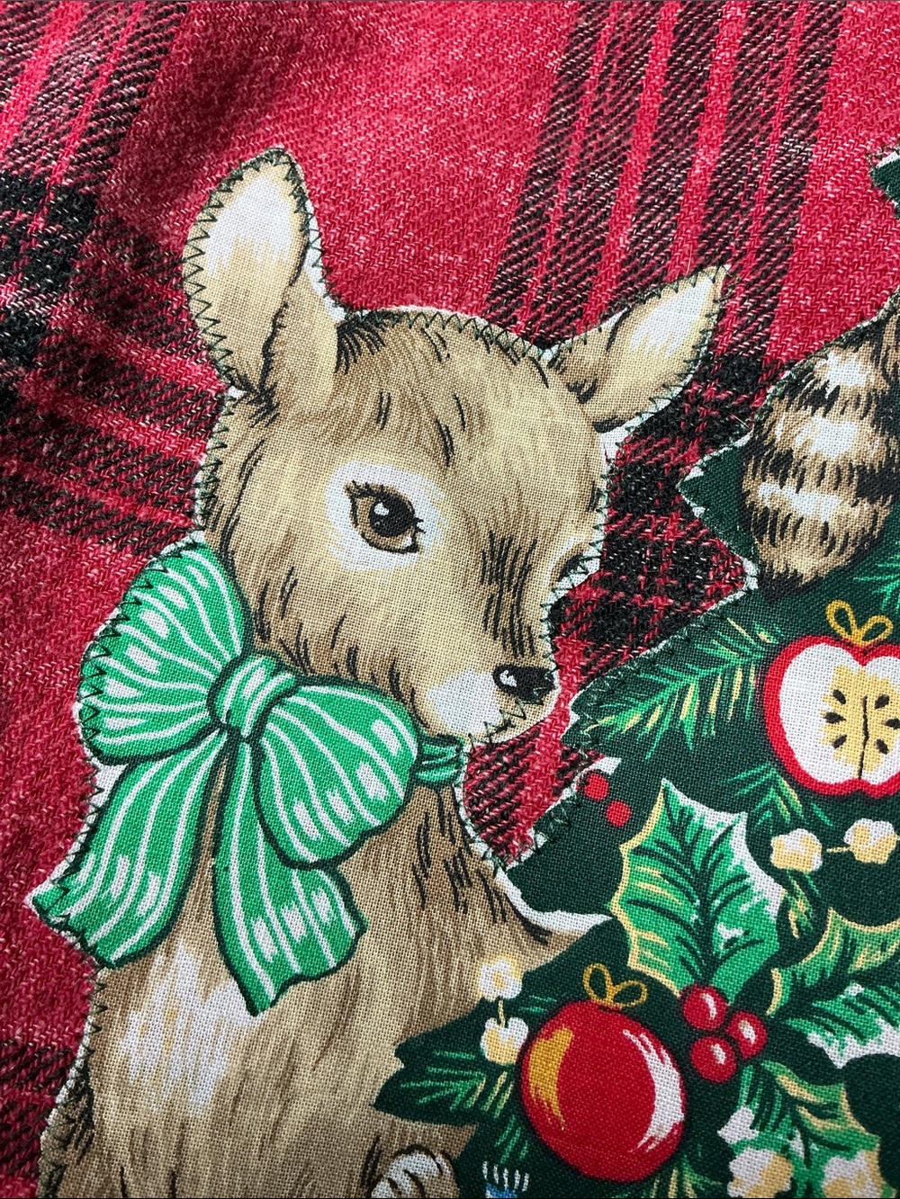 Christmas Kitsch Upcycled Top Tree Deer Star Racoon Bunny Holiday - Picture 2 of 15